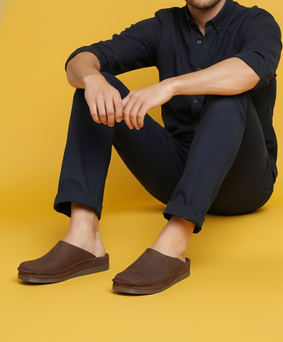 Rembrandt slippers - nubuck bruin